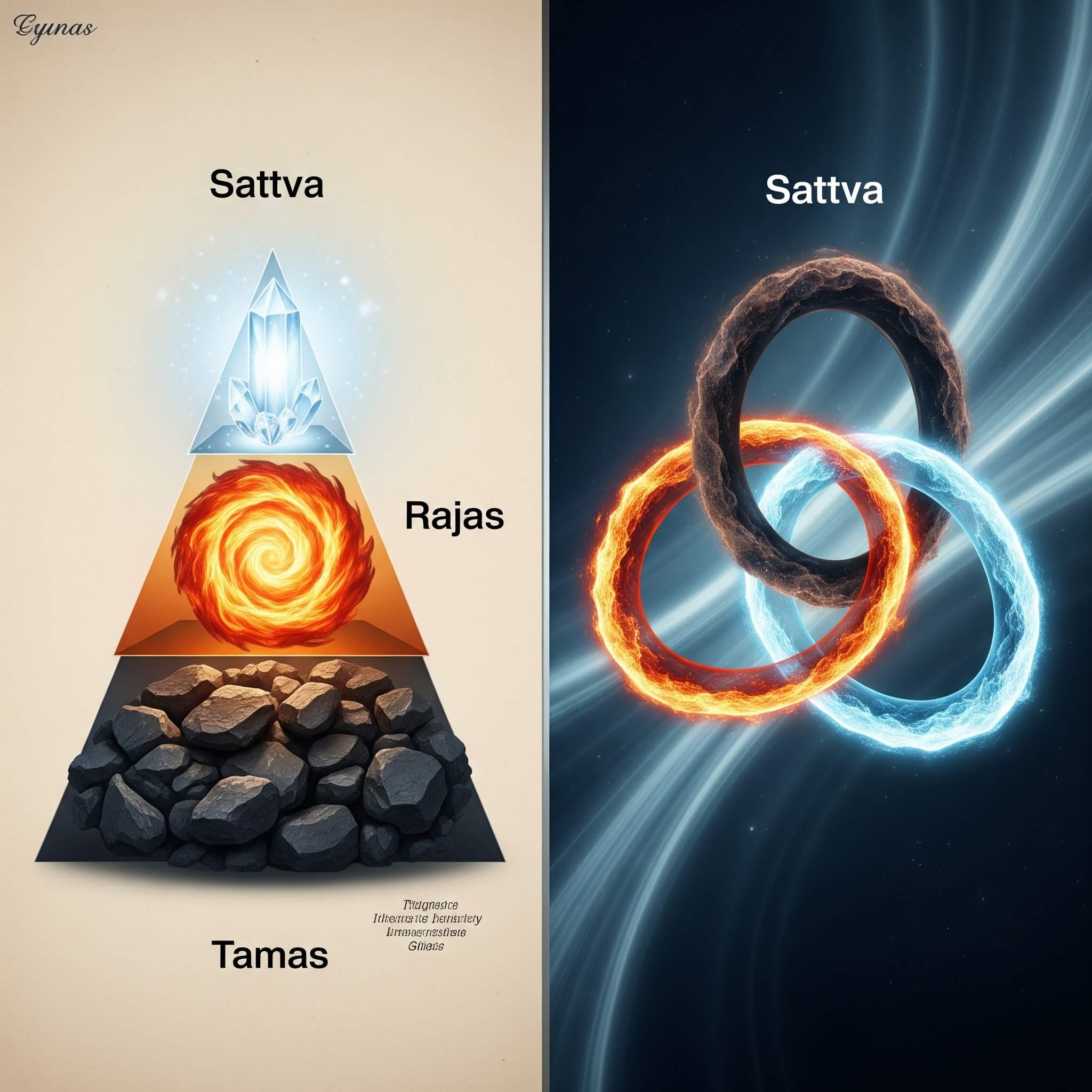 Reimagining the Gunas  A Non Hierarchical View